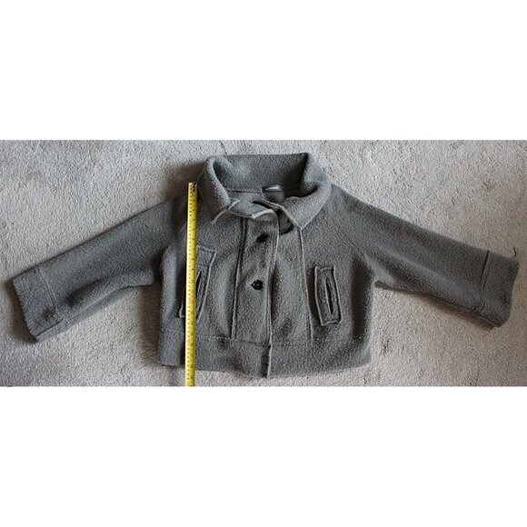 Alembika - Button Front, Convertible Collar Oversized Jacket- High Pile Fleece S - Picture 8 of 11